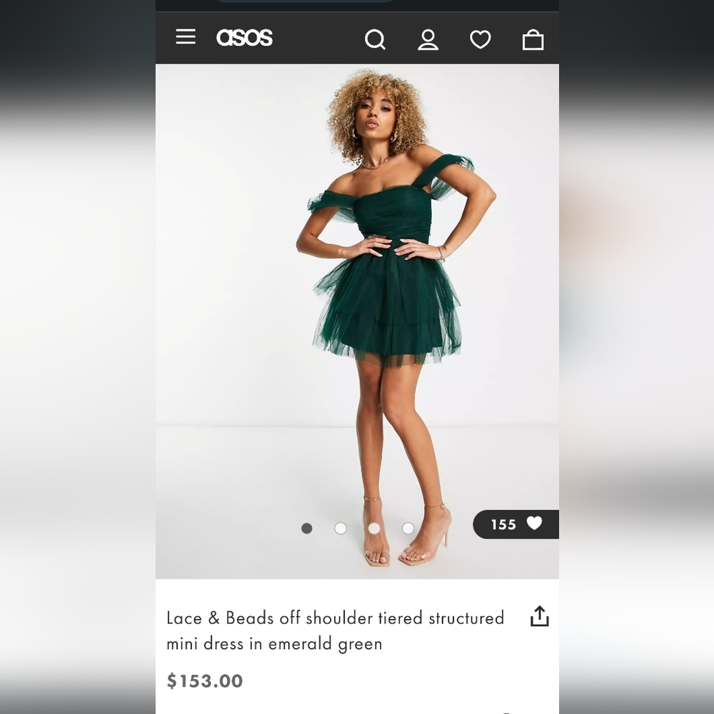 NWT ASOS Emerald Green mini sz 6
